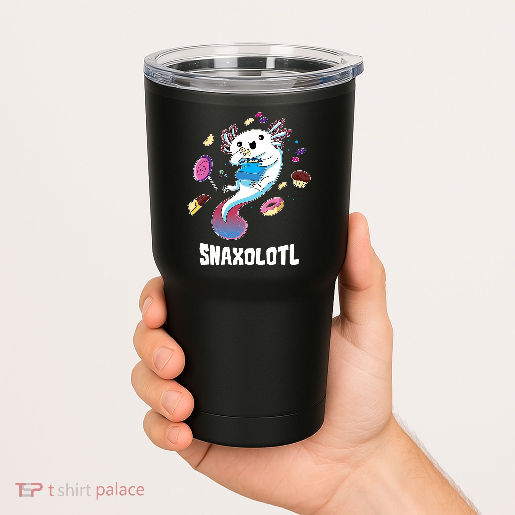 Snaxolotl Kawaii Axolotl Eats Candy Snacks Amphibian Tumbler