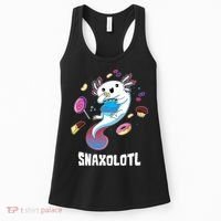 Snaxolotl Kawaii Axolotl Eats Candy Snacks Amphibian Women's Tank Top thumb 0
