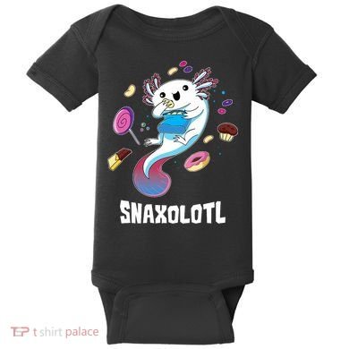 Snaxolotl Kawaii Axolotl Eats Candy Snacks Amphibian Baby Bodysuit