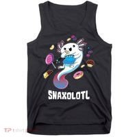 Snaxolotl Kawaii Axolotl Eats Candy Snacks Amphibian Tank Top thumb 0
