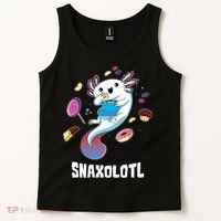 Snaxolotl Kawaii Axolotl Eats Candy Snacks Amphibian Tank Top thumb 2