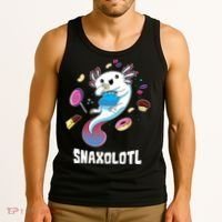 Snaxolotl Kawaii Axolotl Eats Candy Snacks Amphibian Tank Top thumb 3