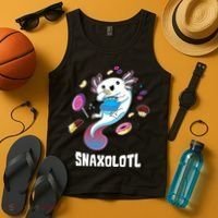 Snaxolotl Kawaii Axolotl Eats Candy Snacks Amphibian Tank Top thumb 4
