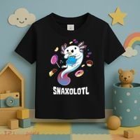 Snaxolotl Kawaii Axolotl Eats Candy Snacks Amphibian Toddler T-Shirt thumb 3
