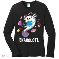 Snaxolotl Kawaii Axolotl Eats Candy Snacks Amphibian Women's Long Sleeve Shirt thumb 0