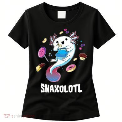 Snaxolotl Kawaii Axolotl Eats Candy Snacks Amphibian Women's T-Shirt