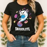 Snaxolotl Kawaii Axolotl Eats Candy Snacks Amphibian Women's T-Shirt thumb 2