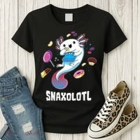 Snaxolotl Kawaii Axolotl Eats Candy Snacks Amphibian Women's T-Shirt thumb 3