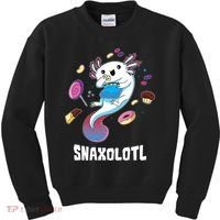 Snaxolotl Kawaii Axolotl Eats Candy Snacks Amphibian Kids Sweatshirt thumb 0