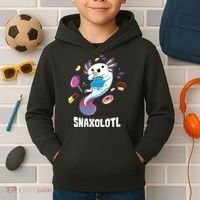 Snaxolotl Kawaii Axolotl Eats Candy Snacks Amphibian Kids Hoodie thumb 2
