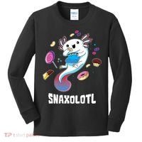 Snaxolotl Kawaii Axolotl Eats Candy Snacks Amphibian Kids Long Sleeve Shirt thumb 0
