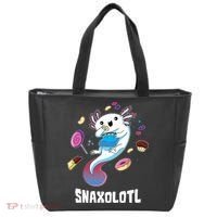 Snaxolotl Kawaii Axolotl Eats Candy Snacks Amphibian Tote Bag thumb 0