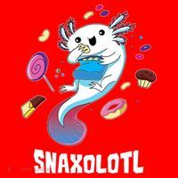 Snaxolotl Kawaii Axolotl Eats Candy Snacks Amphibian Santa Hat thumb 1
