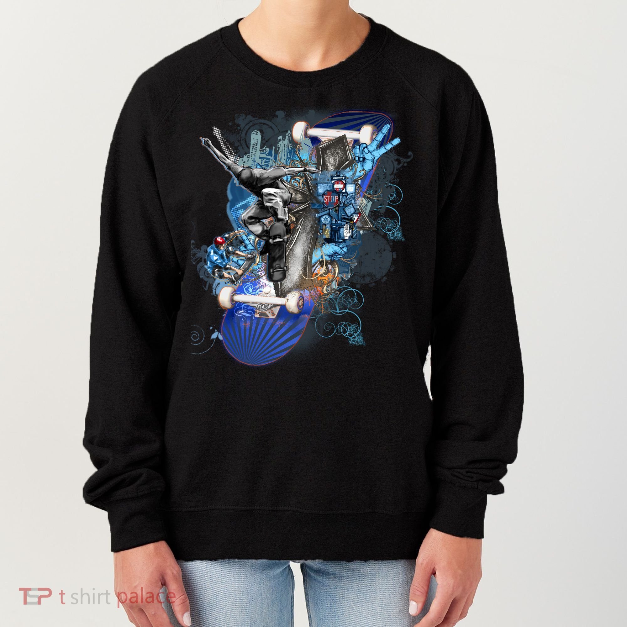 Skateboard Collage Women's Sweatshirt