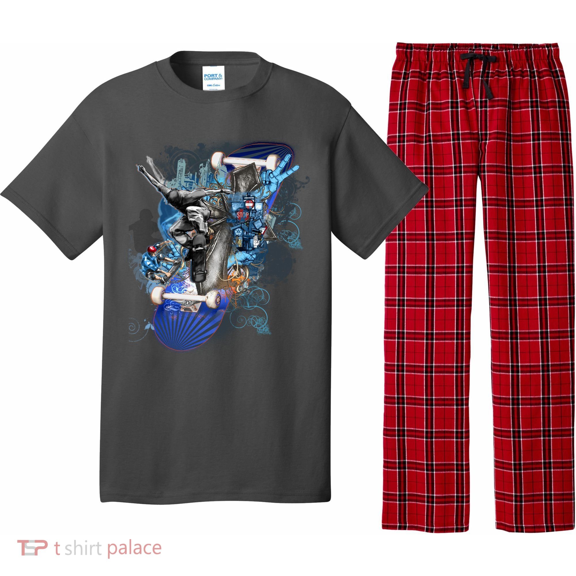 Skateboard Collage Pajama Set