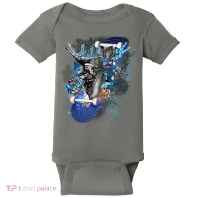 Skateboard Collage Baby Bodysuit