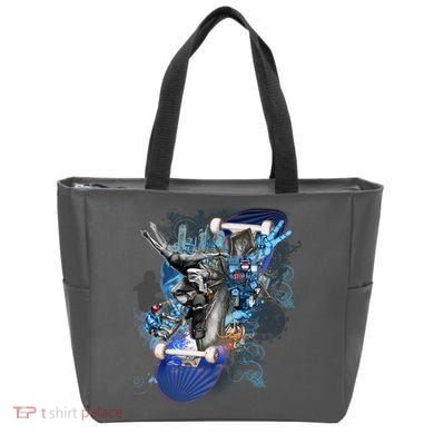 Skateboard Collage Tote Bag