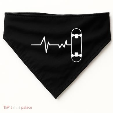 Skateboard Heartbeat Pulse USA-Made Doggie Bandana