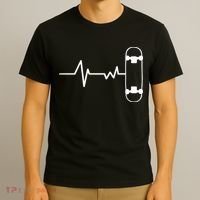 Skateboard Heartbeat Pulse T-Shirt thumb 3