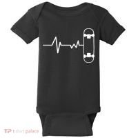 Skateboard Heartbeat Pulse Baby Bodysuit thumb 0