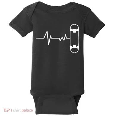 Skateboard Heartbeat Pulse Baby Bodysuit