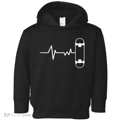 Skateboard Heartbeat Pulse Toddler Hoodie