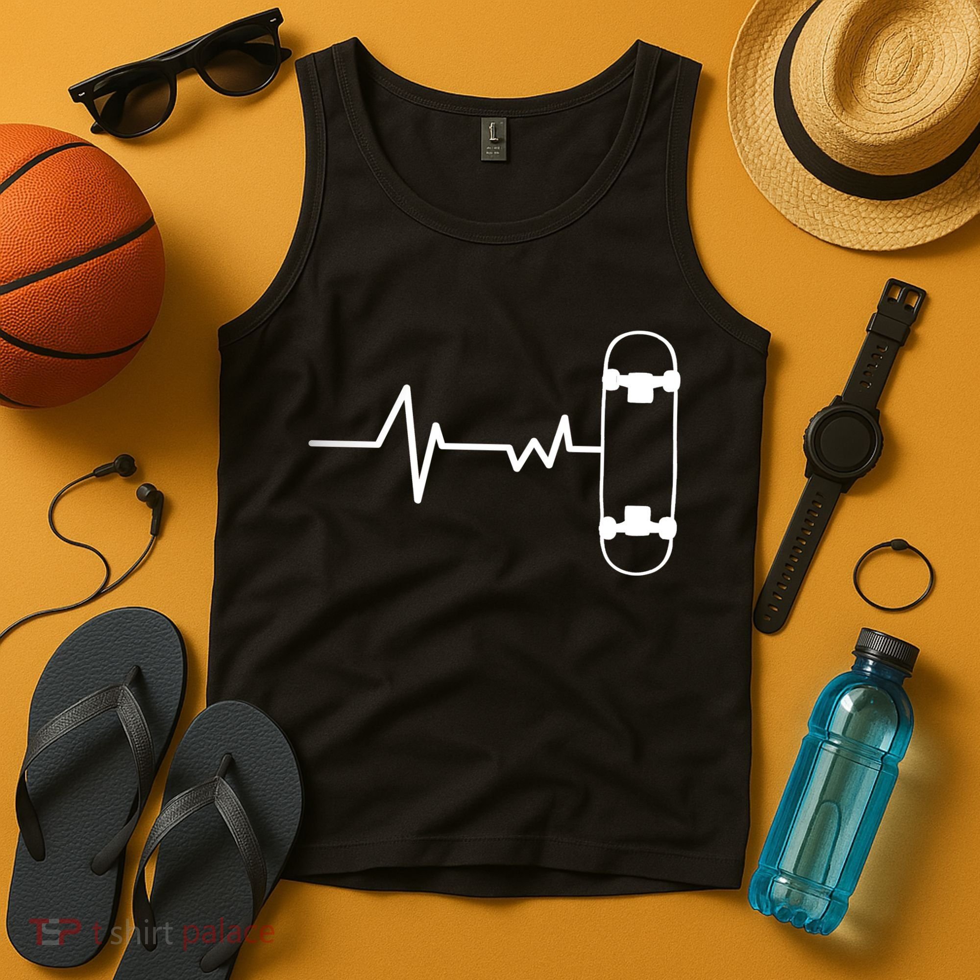 Skateboard Heartbeat Pulse Tank Top