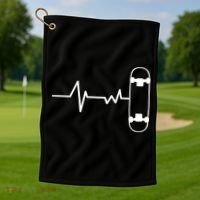 Skateboard Heartbeat Pulse Golf Towel thumb 1
