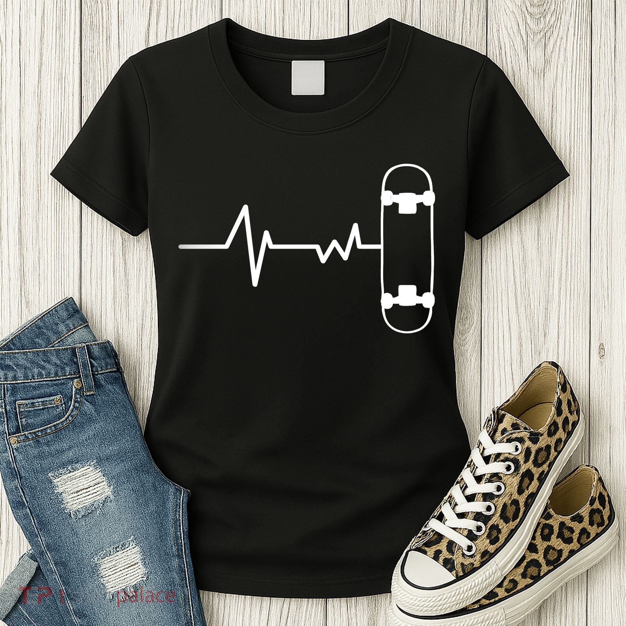 Skateboard Heartbeat Pulse Women's T-Shirt