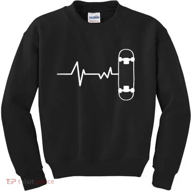 Skateboard Heartbeat Pulse Kids Sweatshirt