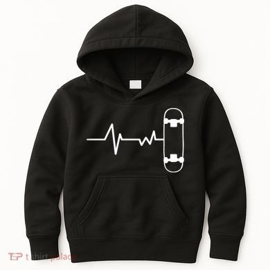 Skateboard Heartbeat Pulse Kids Hoodie