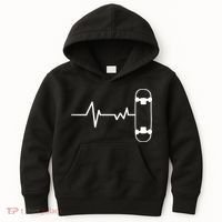Skateboard Heartbeat Pulse Kids Hoodie thumb 0