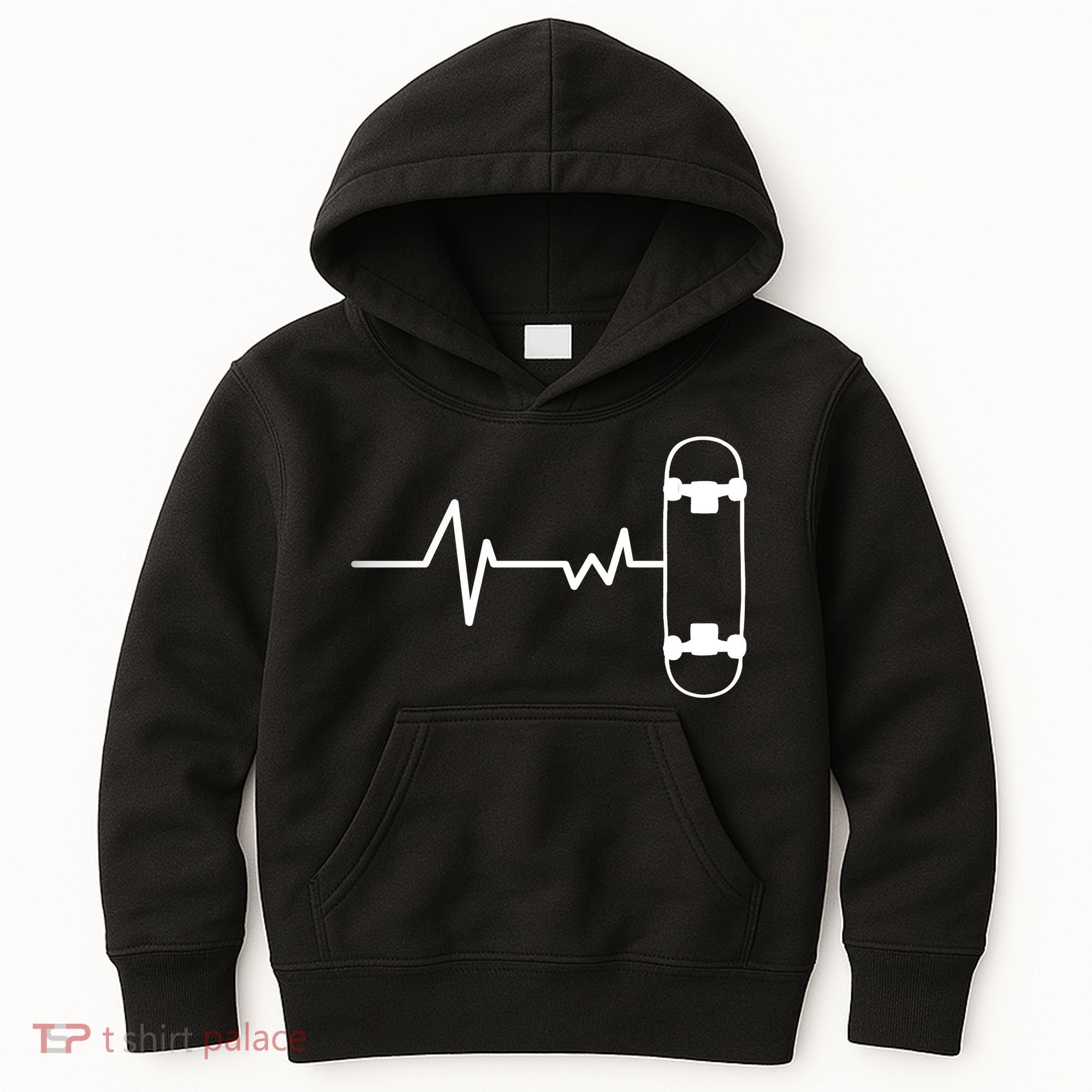Skateboard Heartbeat Pulse Kids Hoodie