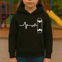 Skateboard Heartbeat Pulse Kids Hoodie thumb 3