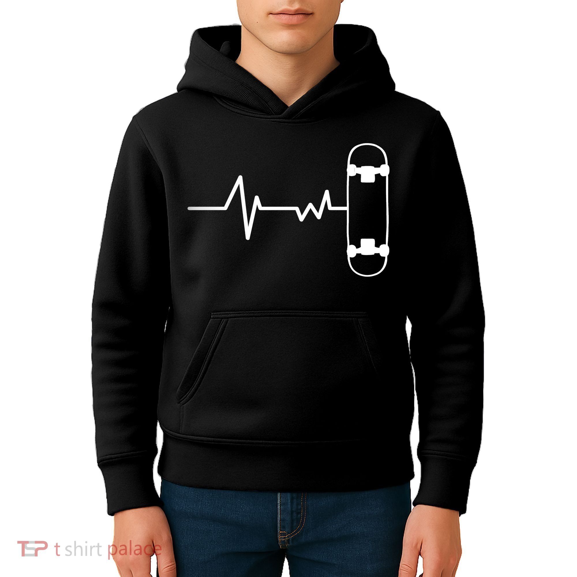 Skateboard Heartbeat Pulse Kids Hoodie