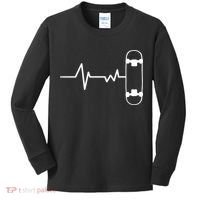 Skateboard Heartbeat Pulse Kids Long Sleeve Shirt thumb 0