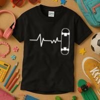 Skateboard Heartbeat Pulse Kids T-Shirt thumb 3