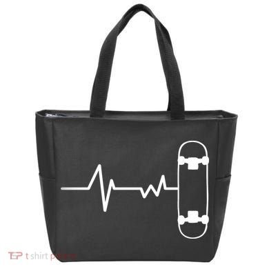 Skateboard Heartbeat Pulse Tote Bag