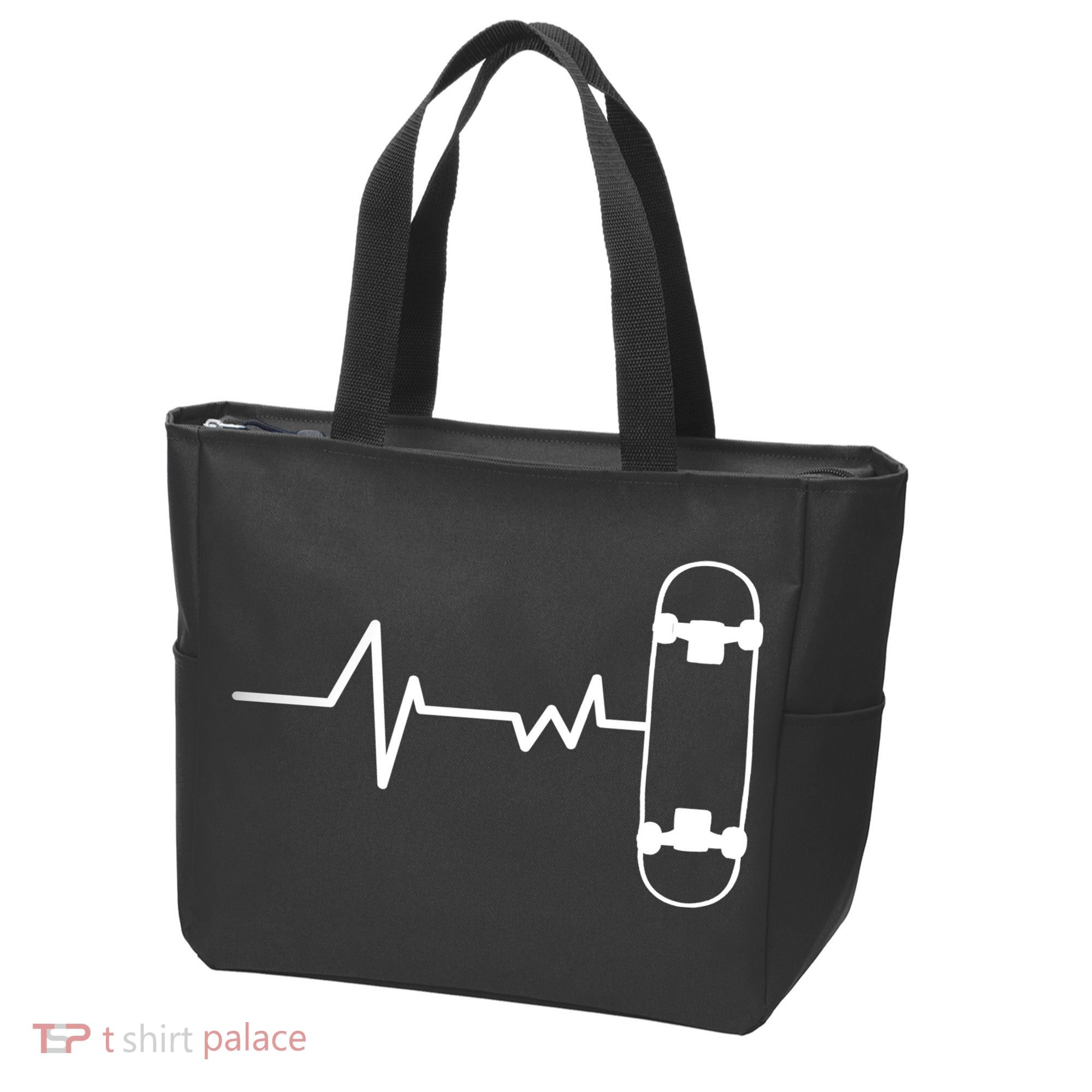 Skateboard Heartbeat Pulse Tote Bag