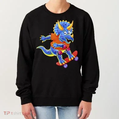 Skateboard Triceratops Women's Sweatshirt