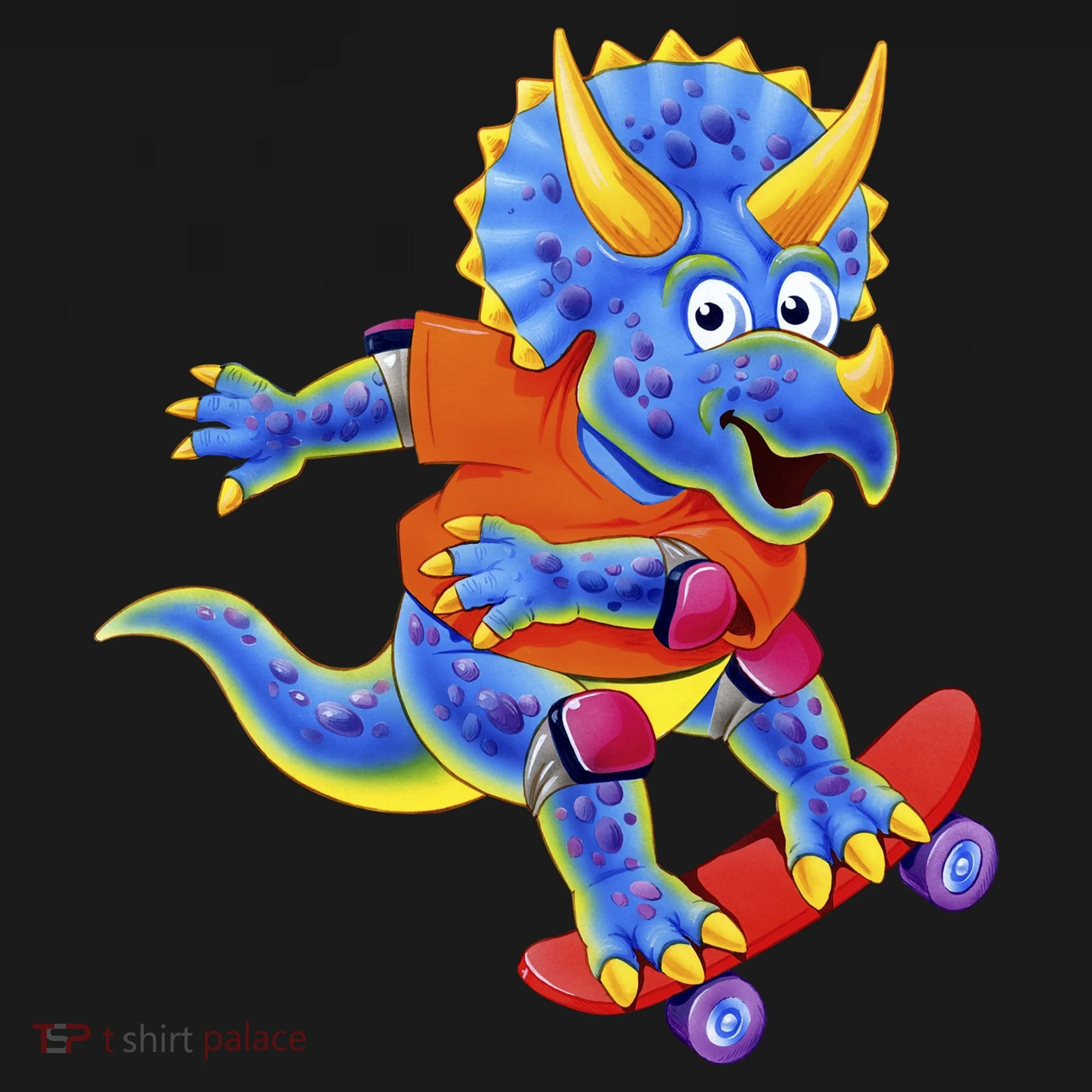 Skateboard Triceratops Doggie Tank