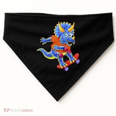 Skateboard Triceratops USA-Made Doggie Bandana