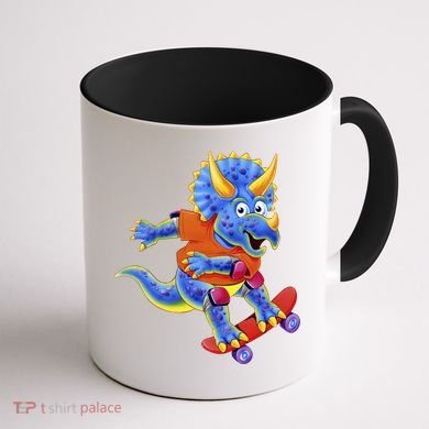 Skateboard Triceratops Coffee Mug back