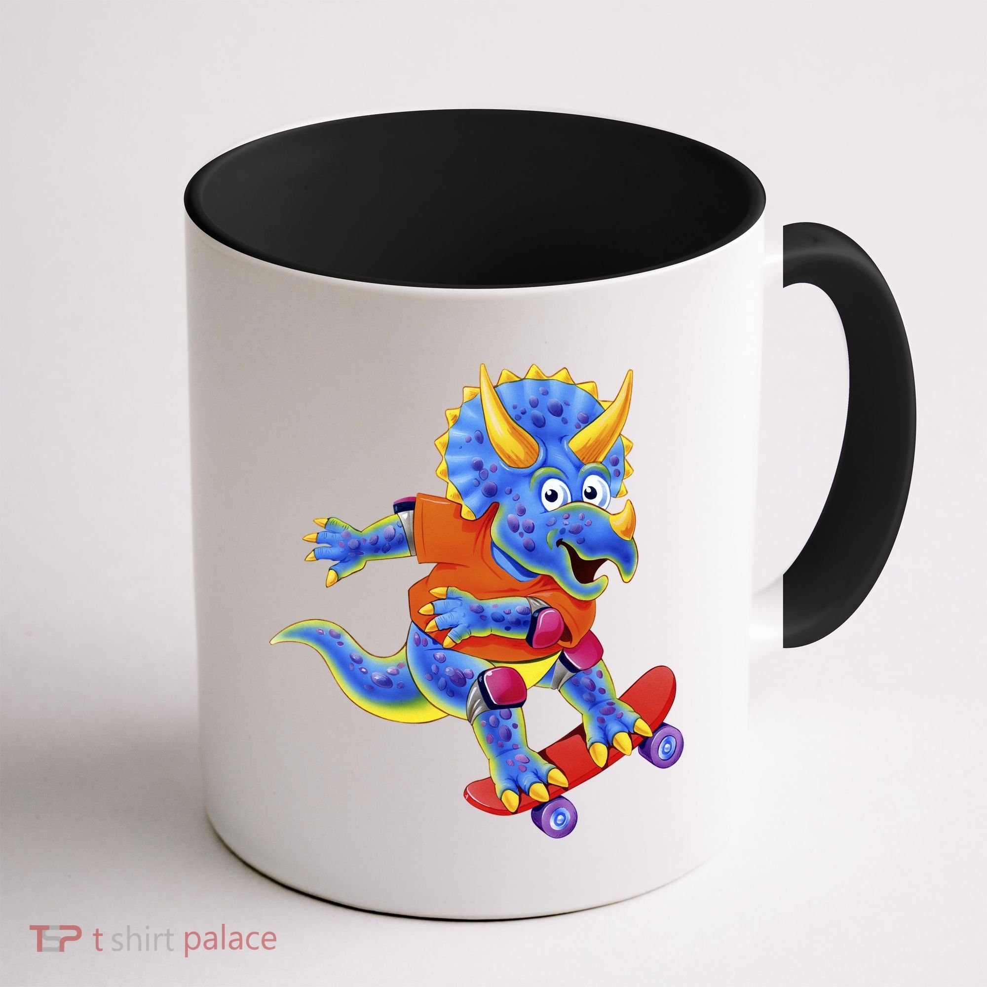 Skateboard Triceratops Coffee Mug