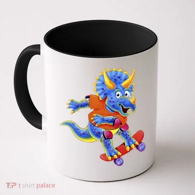 Skateboard Triceratops Coffee Mug