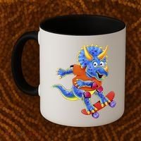 Skateboard Triceratops Coffee Mug thumb 2