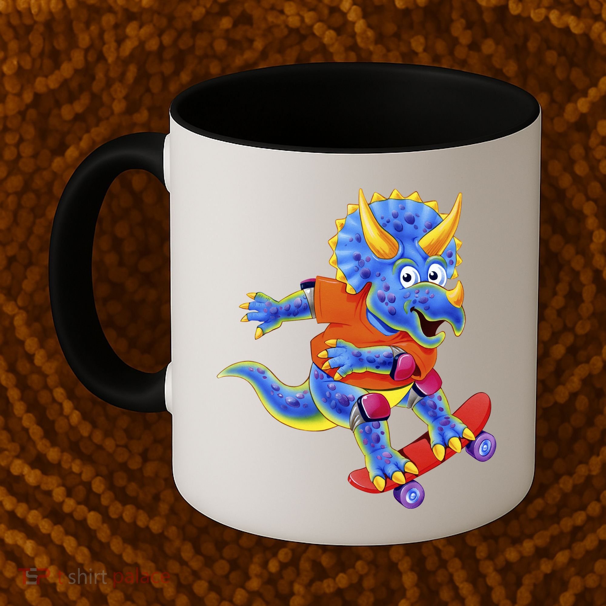 Skateboard Triceratops Coffee Mug