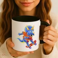 Skateboard Triceratops Coffee Mug thumb 3