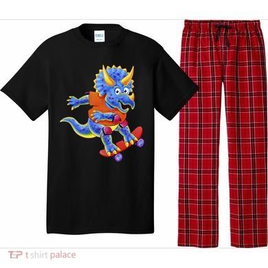 Skateboard Triceratops Pajama Set