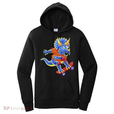 Skateboard Triceratops Women's Hoodie